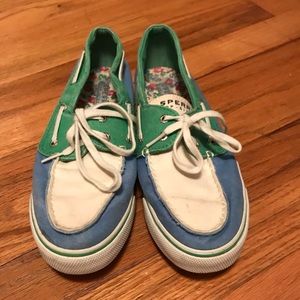 SPERRY colorblock canvas slip ons
